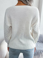 Casual Lantern Sleeve Knitted Sweater