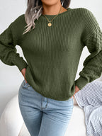 Casual Lantern Sleeve Knitted Sweater