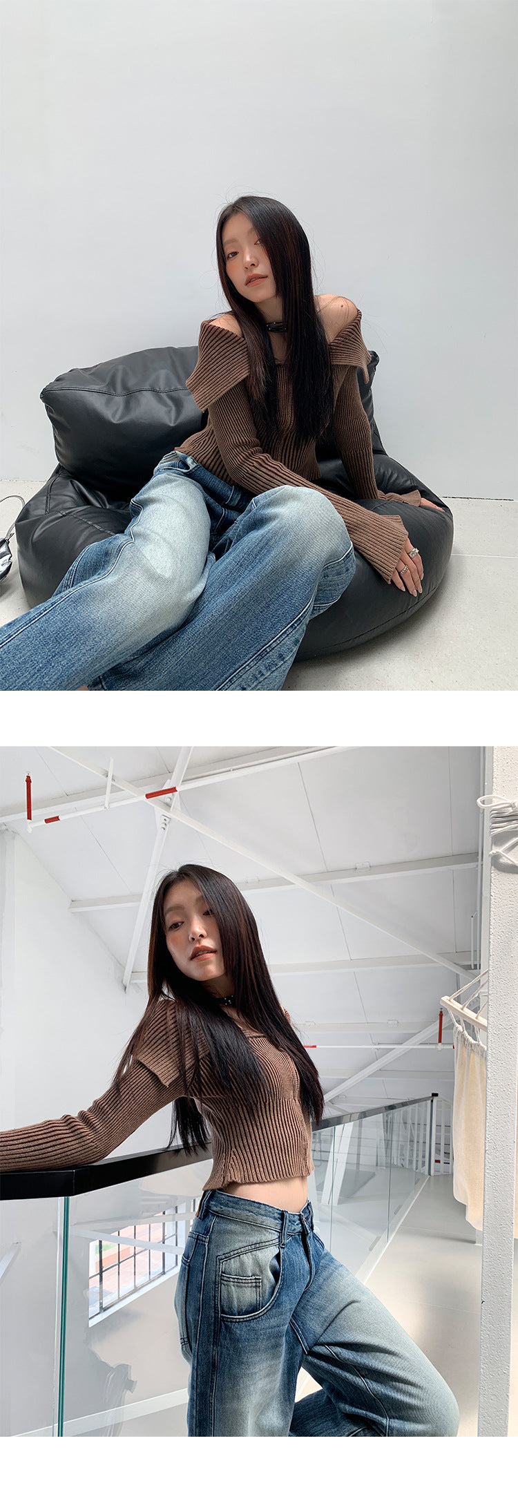 Women's Low Waist Retro Wide Leg Jeans