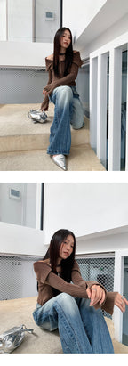 Women's Low Waist Retro Wide Leg Jeans