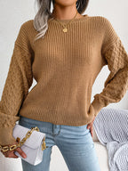 Casual Lantern Sleeve Knitted Sweater