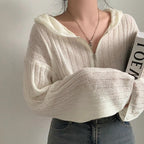 Fashion Solid Color Sweater Coat For Women