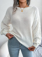 Casual Lantern Sleeve Knitted Sweater