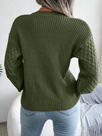 Casual Lantern Sleeve Knitted Sweater