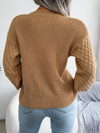 Casual Lantern Sleeve Knitted Sweater
