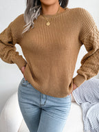Casual Lantern Sleeve Knitted Sweater