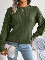 Casual Lantern Sleeve Knitted Sweater